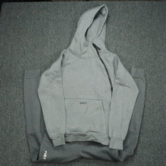 Tuxy Other - Tuxy Suit Mens Medium Gray One Piece‎ Zip Up Hoodie Sweat Jumpsuit